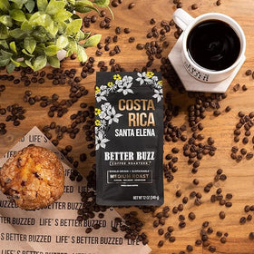 Better Buzz medium roast 12oz label, ready for daily brewing.