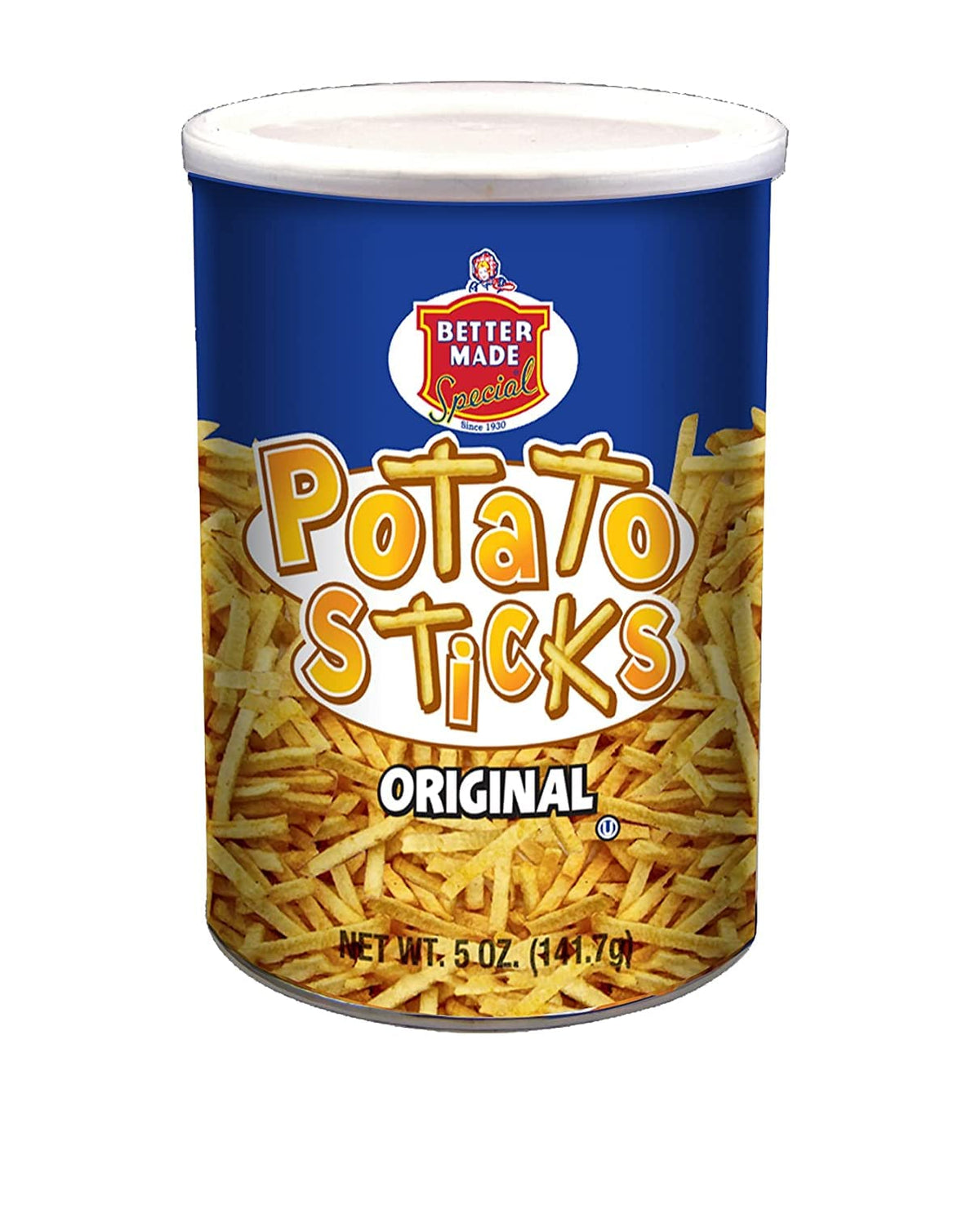 Better Made Potato Sticks resealable container preserving freshness