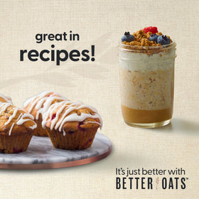 Fresh berries and nuts alongside cinnamon roll oatmeal add texture and nutrition.