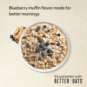 Better Oats oatmeal with flax seeds highlights flax for omega-3 and fiber