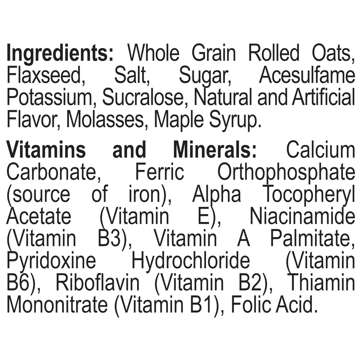 Nutrition snapshot highlights 25 g whole grain per serving in Better Oats.