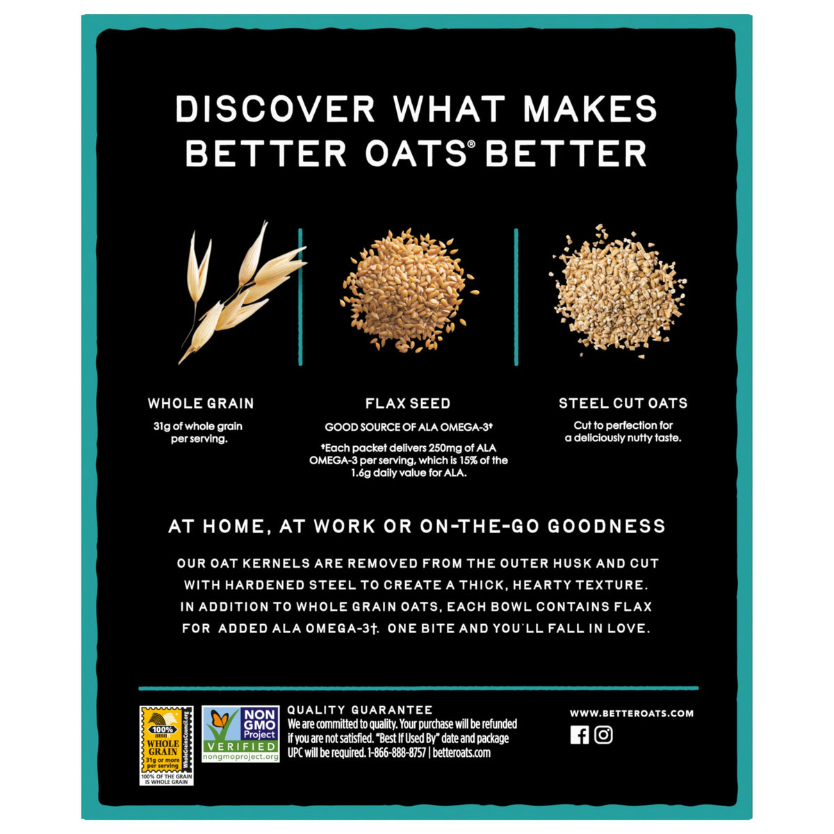 Better Oats pack of six shows box interior layout for quick grab-and-go.