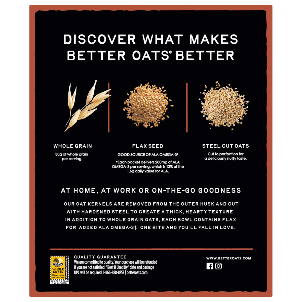 Ready-to-eat look: bowl of Better Oats in minutes.