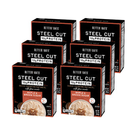 Better Oats steel cut protein oatmeal packet with maple brown sugar, a protein-packed breakfast option