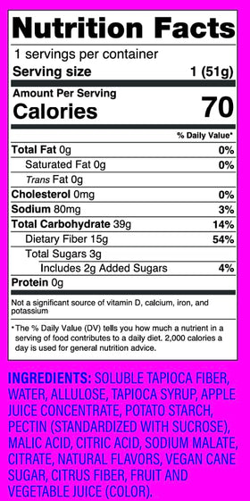 Better Sour Gummy Stars on a desk, travel-friendly fiber snack option