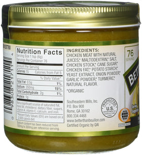 Better Than Bouillon Organic Roasted Chicken Base label close-up highlighting organic ingredients
