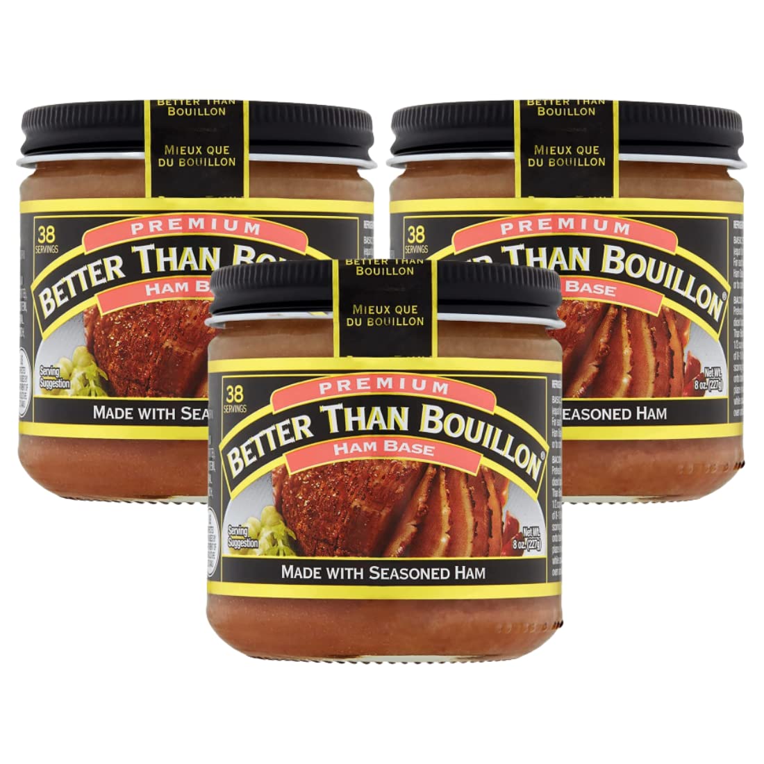 Better Than Bouillon Premium Ham Base jar displayed for rich flavor