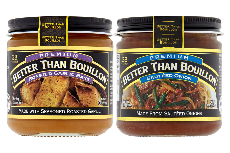 Better Than Bouillon Premium Roasted Variety Pack jars front view with rich color boosting meals