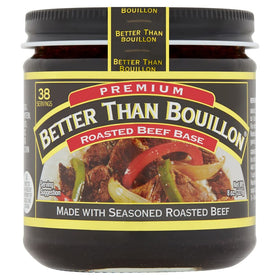 Better Than Bouillon roasted chicken base jar; versatile base for soups.