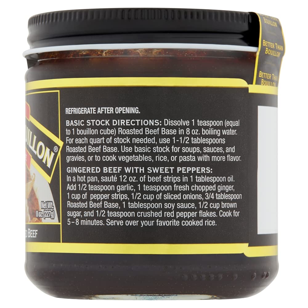 Better Than Bouillon roasted chicken base label; clear usage directions.
