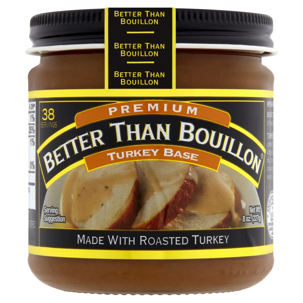 Better Than Bouillon Turkey Base scoop facilitates precise seasoning control.