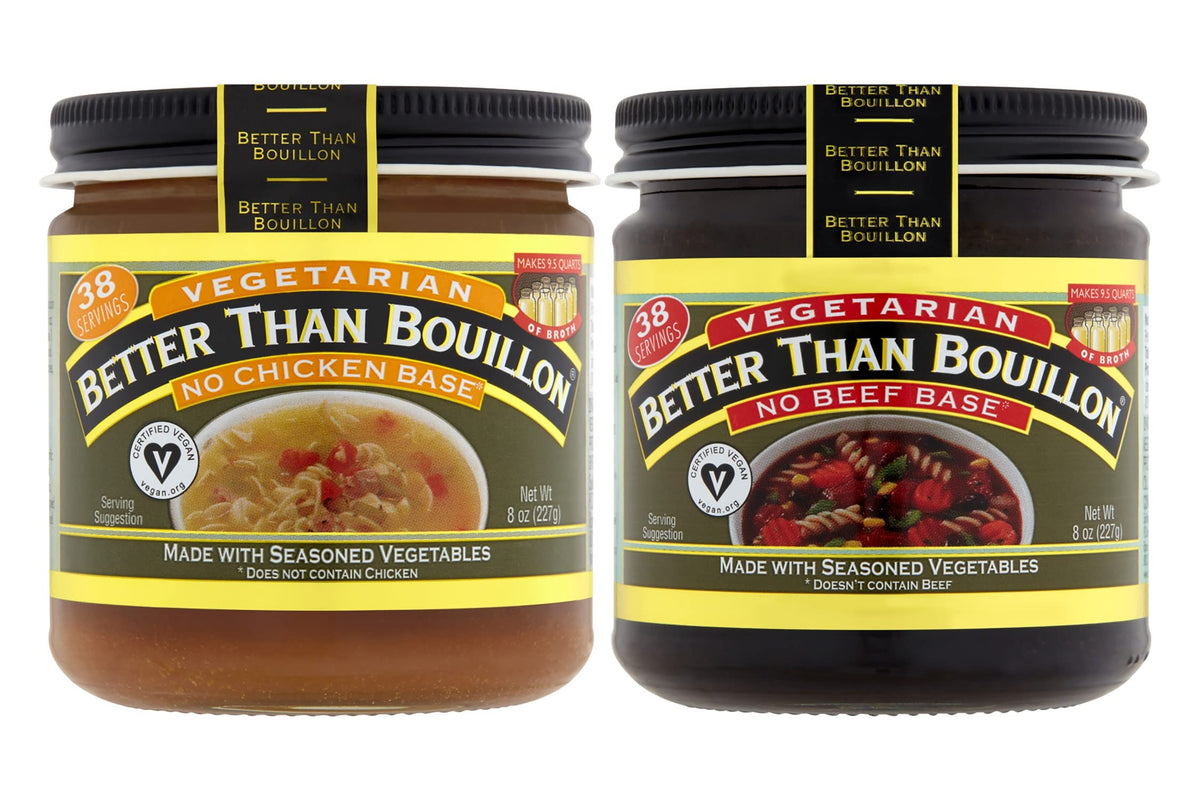 Better Than Bouillon Vegetarian Base No-Chicken jar, quick soup flavor enhancer