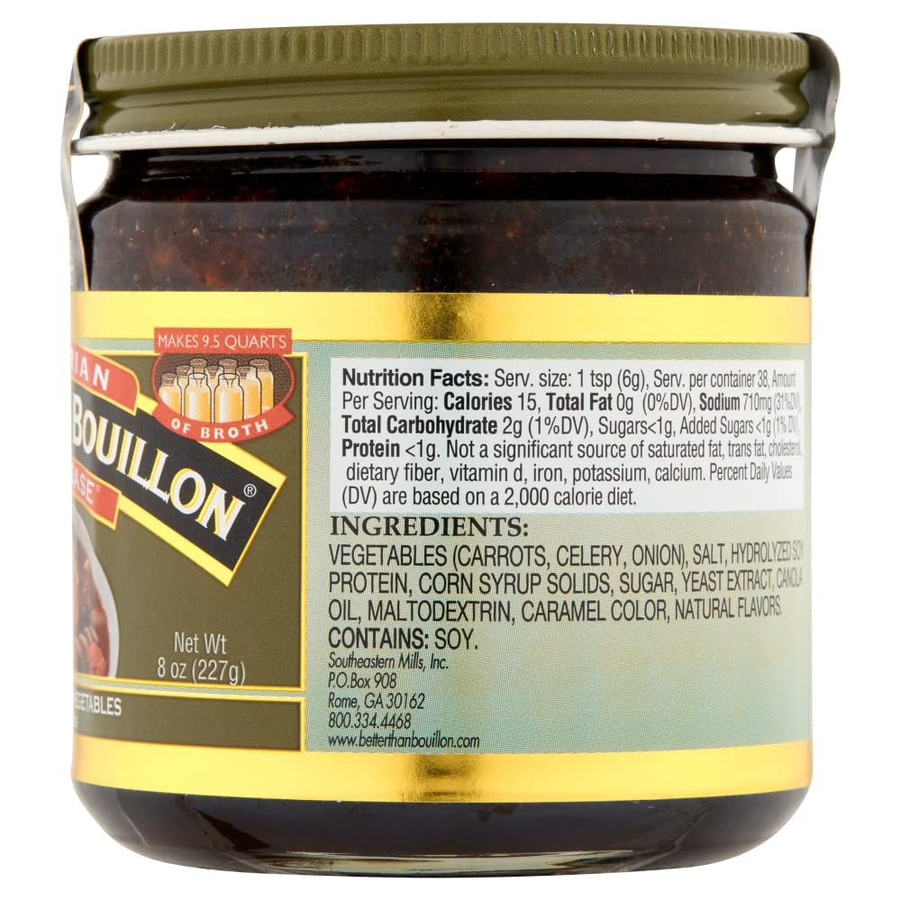 Better Than Bouillon Vegetarian No Beef base liquid texture in spoon, ready to boost gravies.