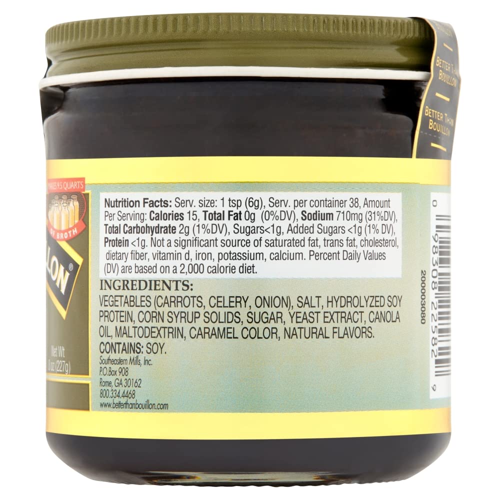 Better Than Bouillon Vegetarian No Beef base pack of four jars.