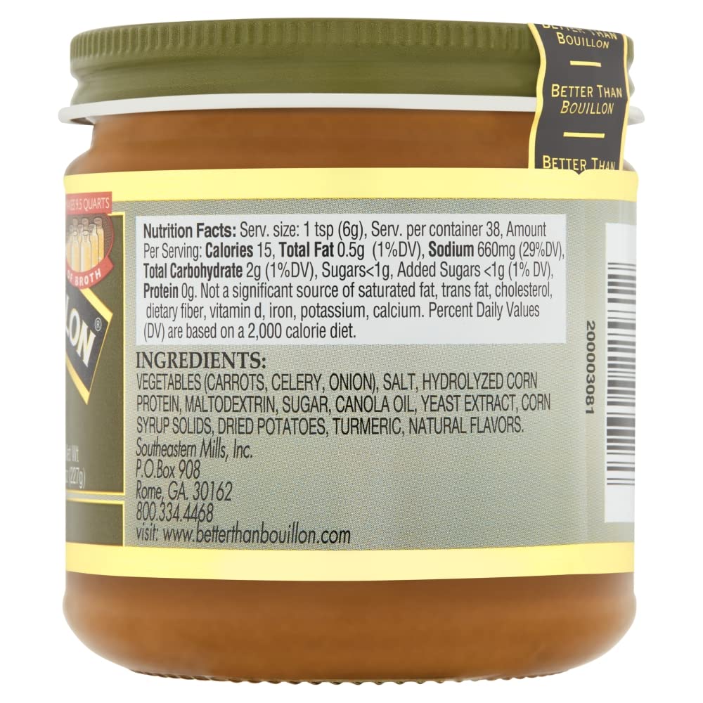 Better Than Bouillon Vegetarian No Chicken Base provides rich vegetable aroma.