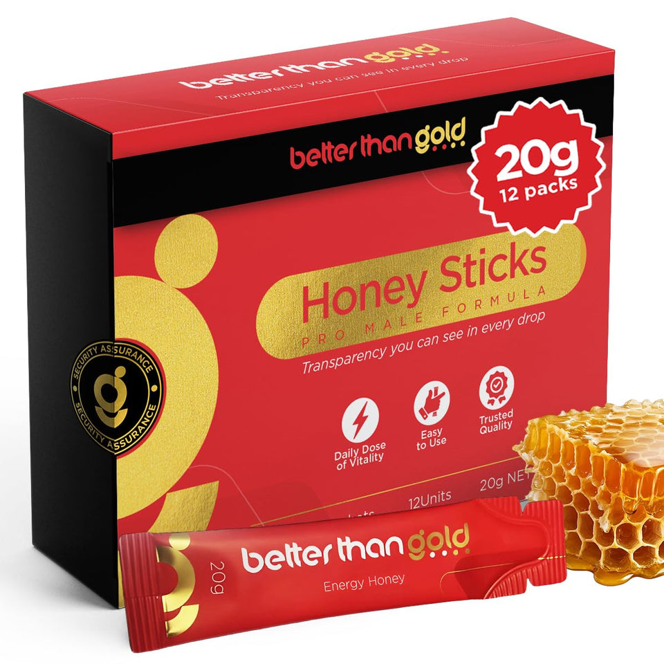 Better Than Gold honey packet 20g showing a convenient sachet for quick energy.