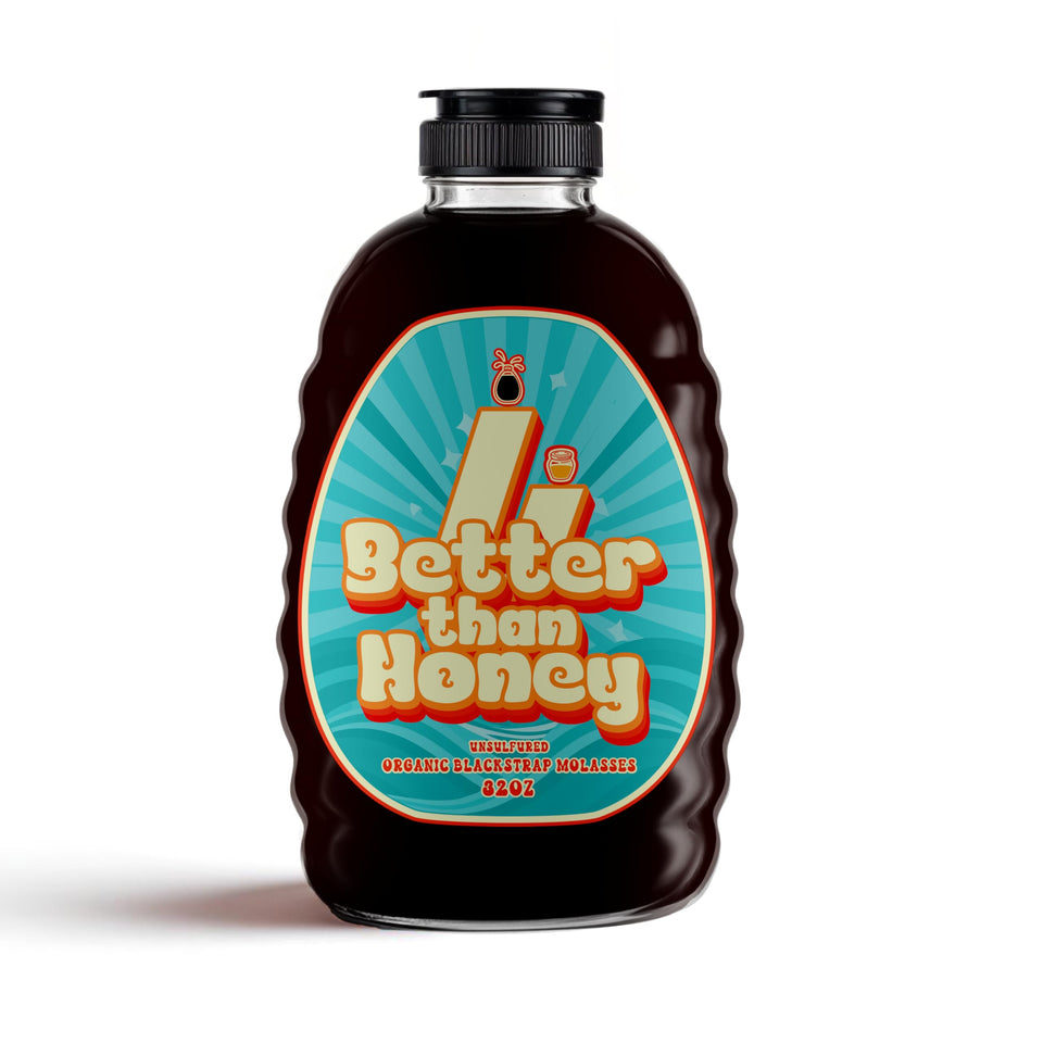 Better Than Honey blackstrap molasses bottle pour for rich, versatile flavor in recipes