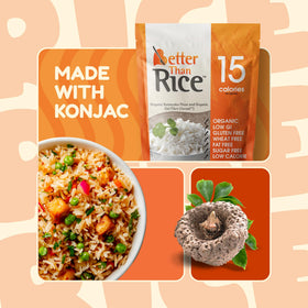 Better Than Noodles Shirataki Rice ready-to-use in minutes for meals.
