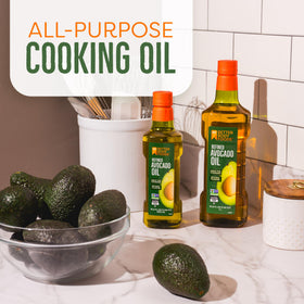BetterBody Foods avocado oil label close-up highlights clean ingredients.