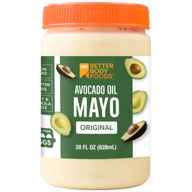 BetterBody Avocado Oil Mayo bottle showing smooth spread for sandwiches and salads