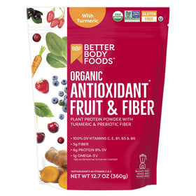 BetterBody Foods Organic Antioxidant Blend bottle pouring for daily nutrition