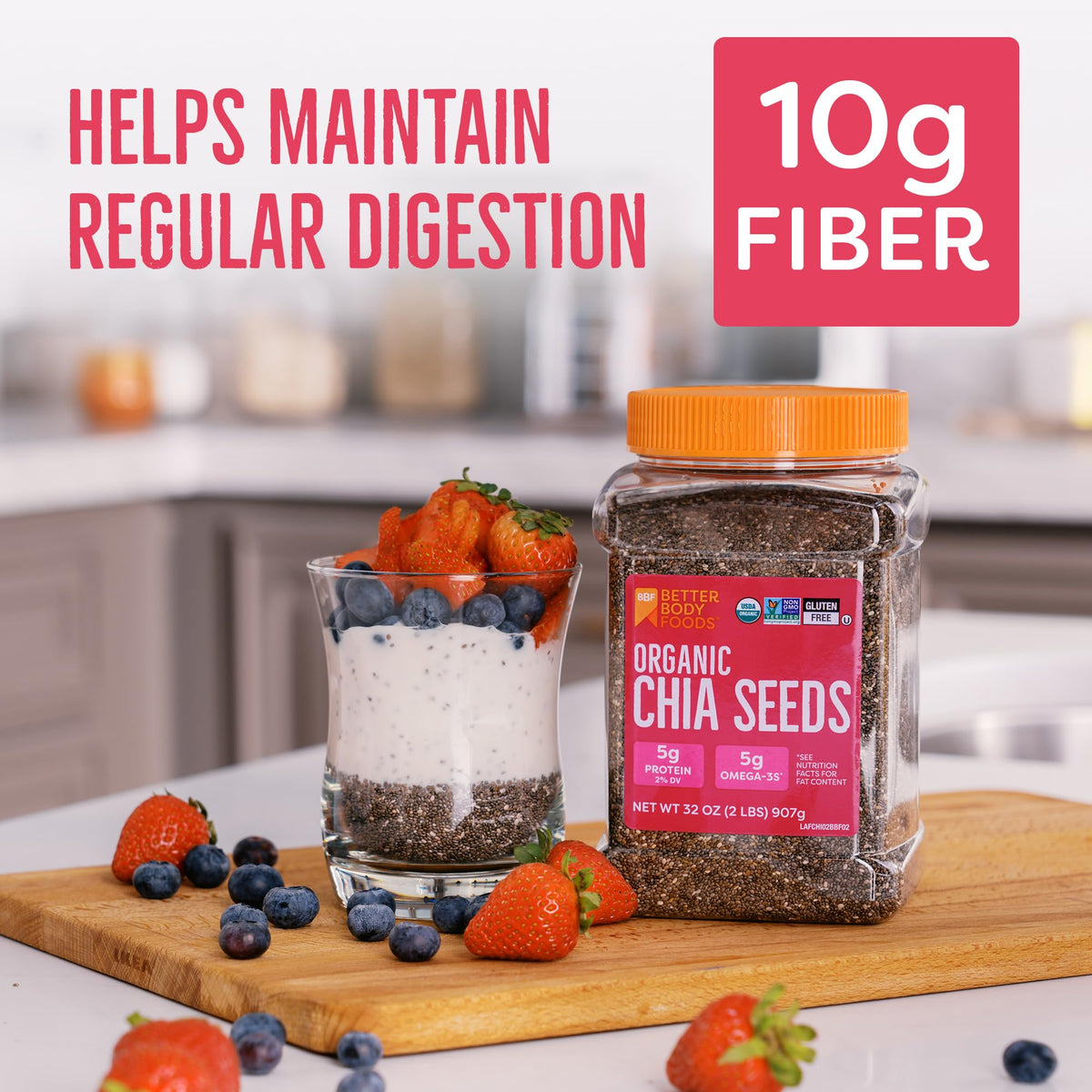 BetterBody Foods chia seeds in baking – egg substitute option for vegan recipes.