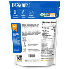 Gluten-free, non-GMO BetterBody Foods Organic Energy Blend packaging suited for diverse diets.