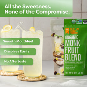 BetterBody Foods monk fruit allulose with spoon—great for coffee.