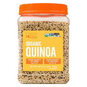 BetterBody Foods Organic Quinoa in a bowl showing nutty texture for hearty meals.