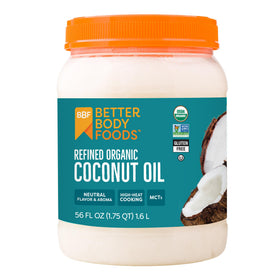 BetterBody Foods refined coconut oil label showcases USDA Organic quality for everyday cooking