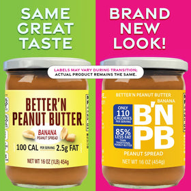 Better’n Peanut Butter banana spread on toast, a tasty low-calorie breakfast.