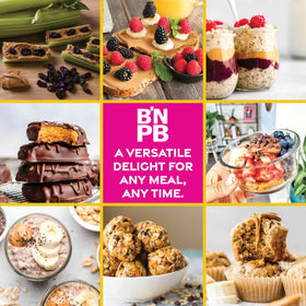 Better’n Peanut Butter banana spread blended into smoothies for extra protein.