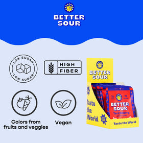 Better Sour Tart Cherry Candy star-shaped gummies; bold tart and sweet balance.