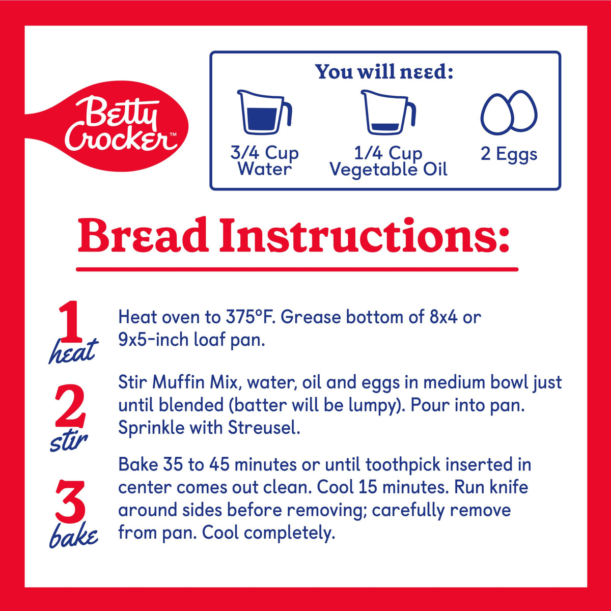Betty Crocker baking ingredients close-up, easy breakfast prep for lemony muffins.