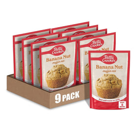 Betty Crocker Banana Nut Muffin Mix box ready for quick, satisfying breakfast.