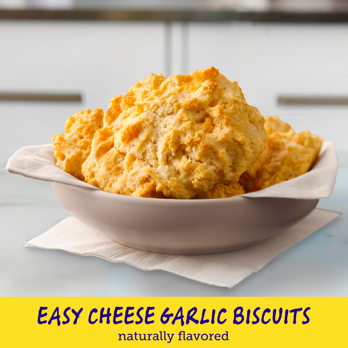 Betty Crocker Bisquick cheese garlic mix dough forming on the work surface.