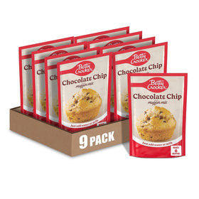 Betty Crocker chocolate chip muffin mix box pack9 ready for quick family breakfasts.