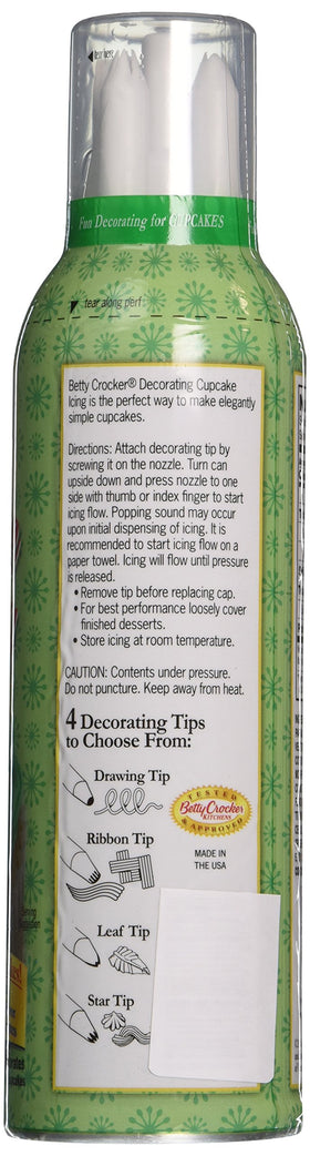 Betty Crocker Cupcake Icing decorative tips included for precise designs.