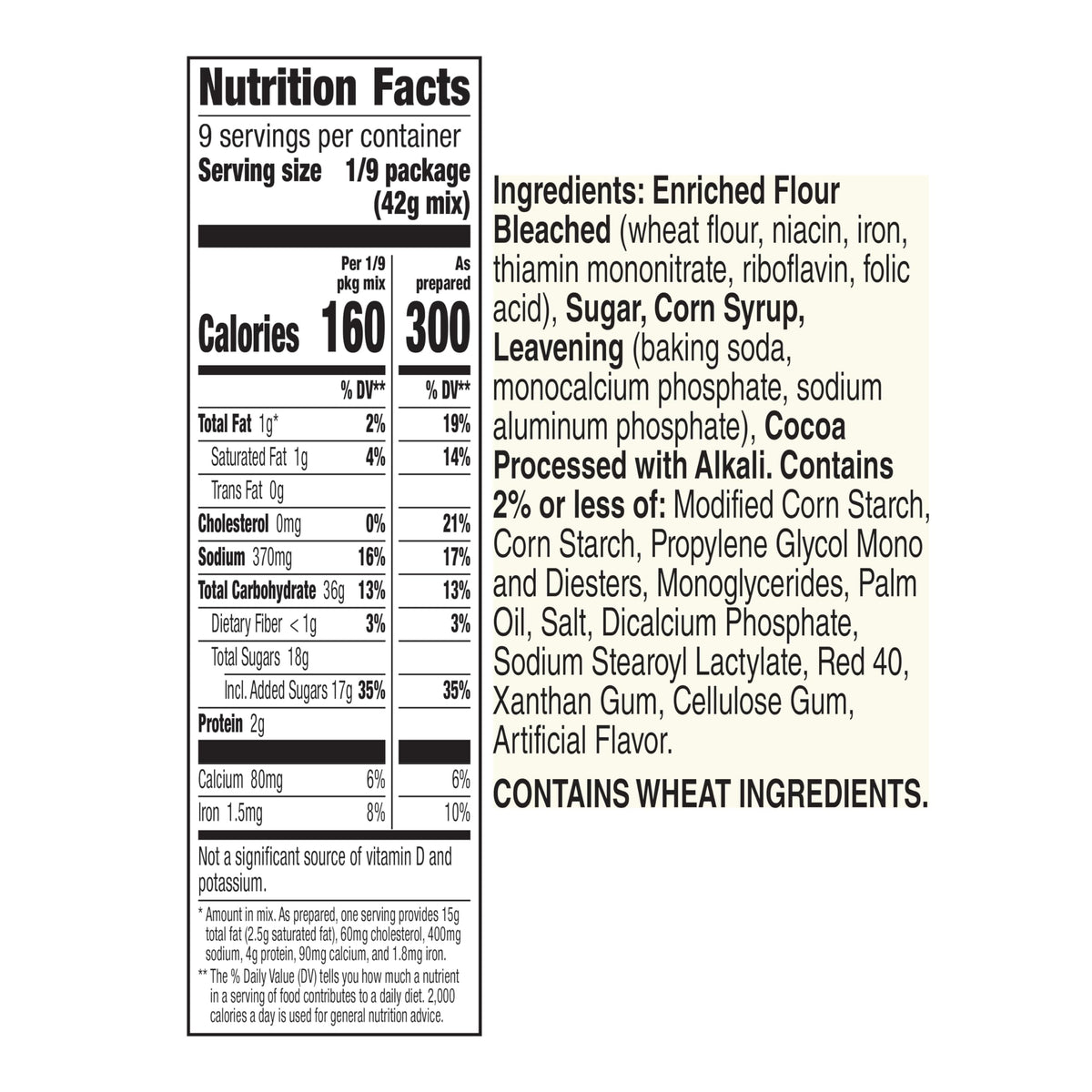 Closeup of Betty Crocker Delights red velvet cake mix label emphasizing simplicity.