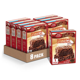Betty Crocker Delights Supreme Original Brownie Mix pack on shelf ready for baking