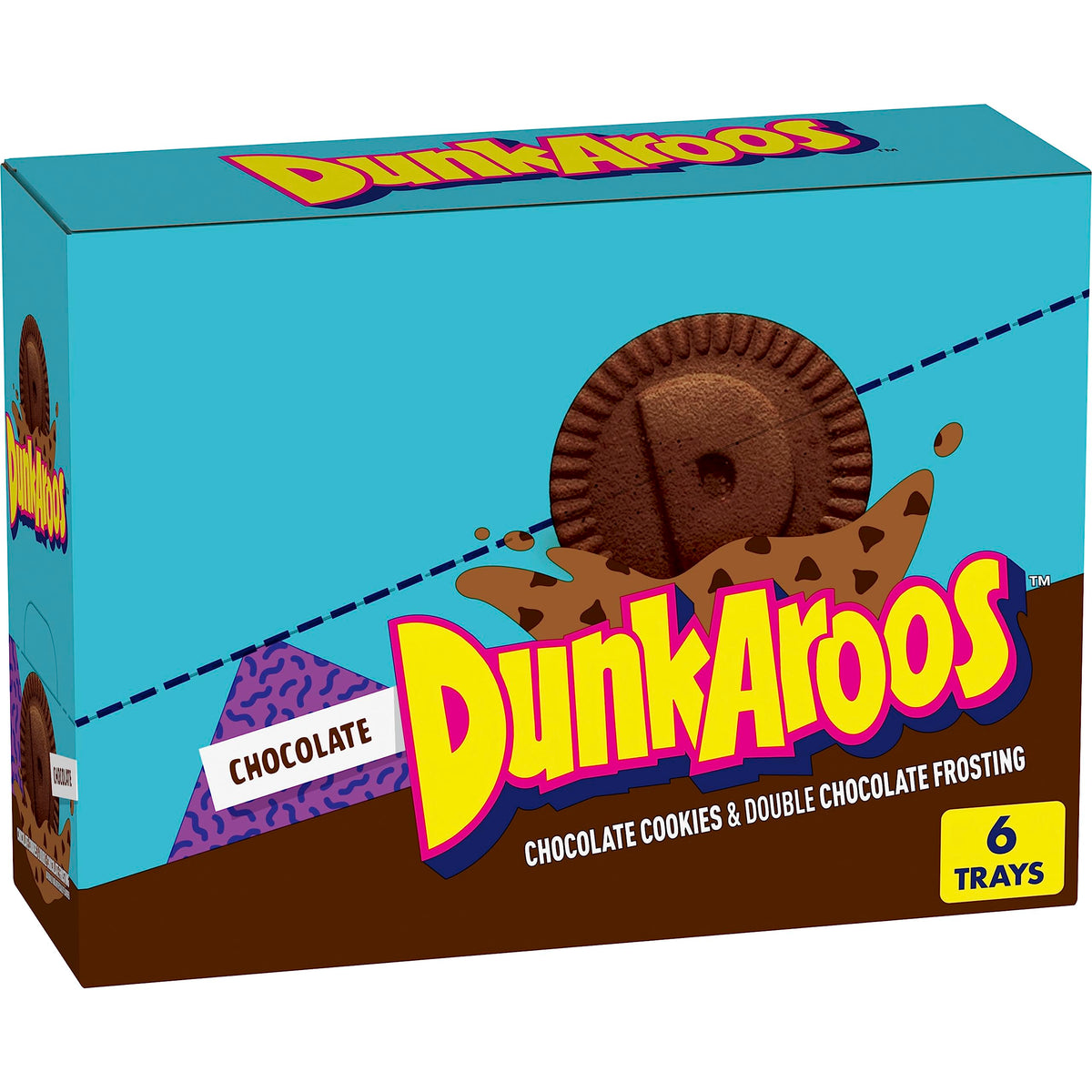 Betty Crocker DunkAroos cookies with double chocolate frosting for fun dunking and lunchbox-ready snacking.