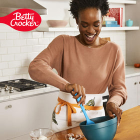 Betty Crocker frosting on cupcakes for rich chocolate flavor