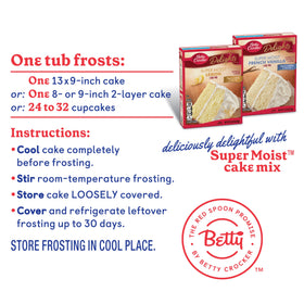 Betty Crocker frosting tubs stored in a cozy pantry for quick desserts.