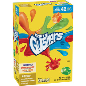 Betty Crocker Fruit Gushers box for quick, fruity snacking.