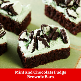Betty Crocker fudge brownie mix in oven, warm aroma fills the kitchen.