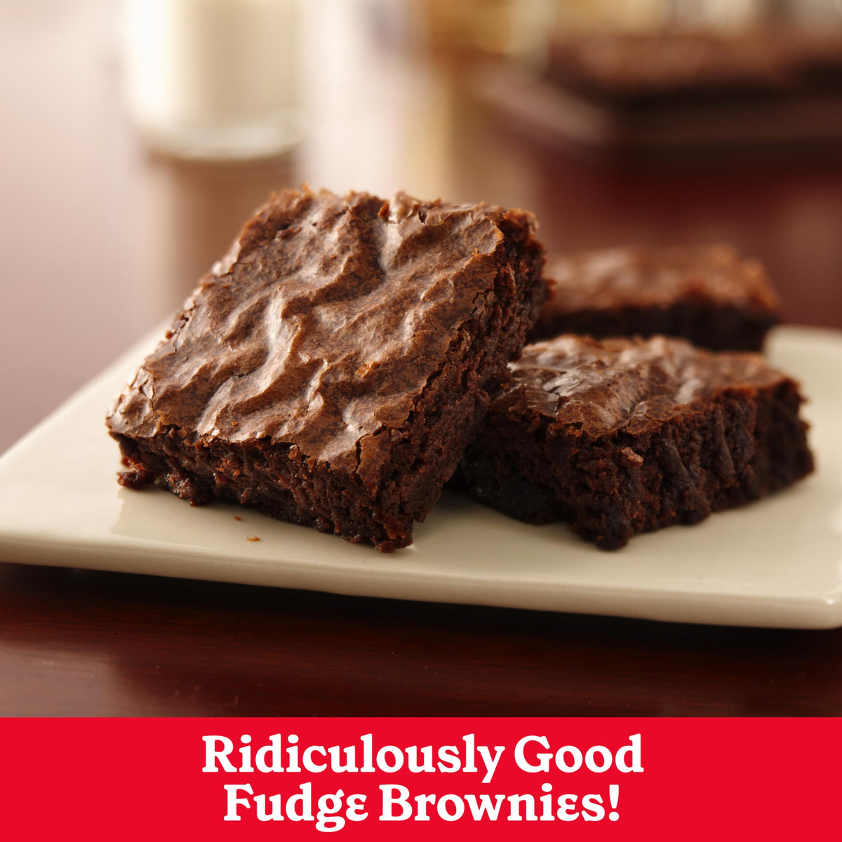 Betty Crocker fudge brownie mix powder closeup, rich cocoa flavor ready in minutes.