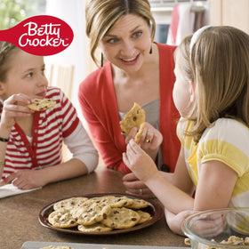 Betty Crocker gluten-free chocolate chip cookies cooling on rack.