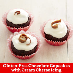 Betty Crocker gluten-free Devil's Food Cake on birthday table; celebrates with gluten-free treat.
