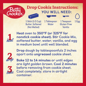 Betty Crocker gluten-free sugar cookie mix dough drops forming on tray