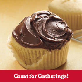 Betty Crocker gluten-free yellow cake mix box opened showing dry ingredients for easy prep.